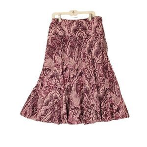 VTG LUCKY Brand Women's Cotton Purple Foral Boho Skirt Small